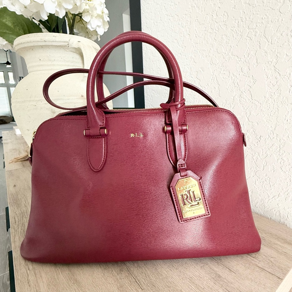 Ralph Lauren Burgundy Leather Satchel